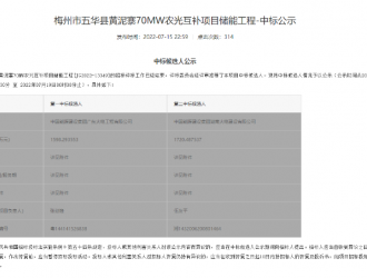 中國能建預中標廣東梅州70MW農(nóng)光互補項目儲能工程