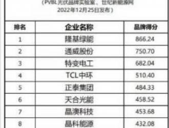 2022全球光伏品牌100強發(fā)布